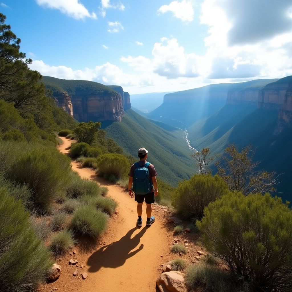 Team member hiking in the Blue Mountains